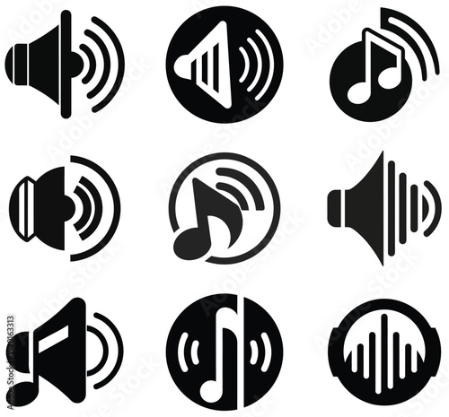 Prinsound icon silhouette vector style with white background