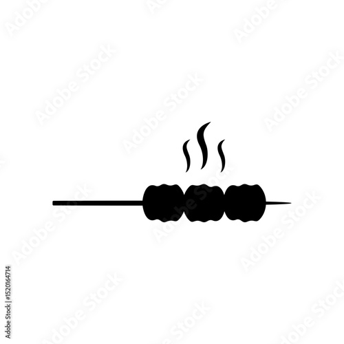 Satay indonesia traditional food vector logo. Sate Indonesian street food design silhouette