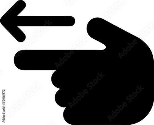 Hand Gesture Icon Pointing Right Directional Sign Navigation Symbol Guidance Illustration Isolated Graphic Element Vector Design Wayfinding Signage Hand Signal