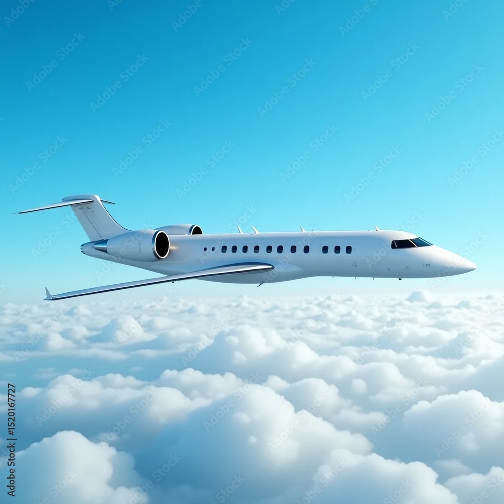 Obraz premium An airplane soars through the sky amidst the clouds, a symbol of aviation and air travel