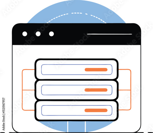 Abstract infographic representation with progress bars on transparent background