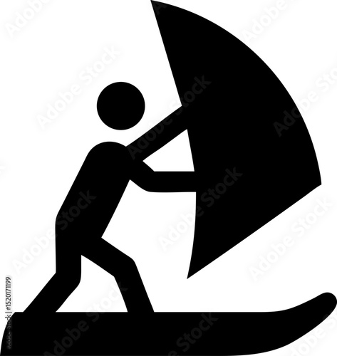 Silhouette of a Sailor Sailing with a Robot Illustration Featuring a Dog Nautical Adventure and Technology Fusion