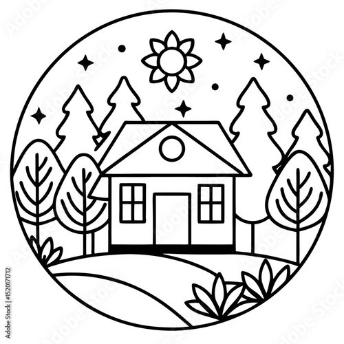 Soft Cottagecore Illustration on White Background