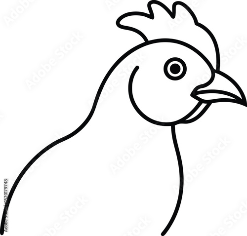 guinea fowl head icon line art vector illustration on transparent background