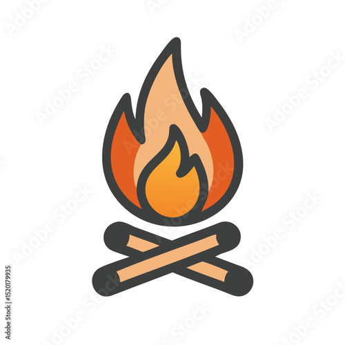 camp fire sign icon