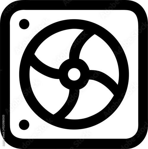 High Quality Fan Icon Graphic for Websites and Applications