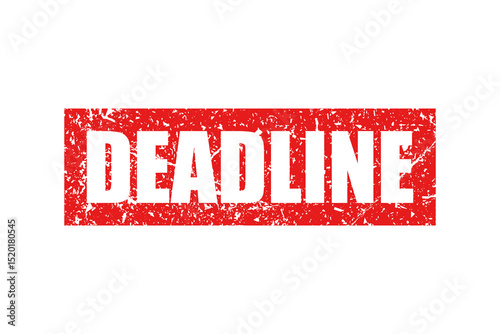 Deadline - red stamp on white background