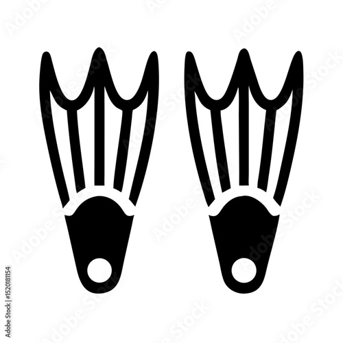 Fins icon for swimming and water sports activities