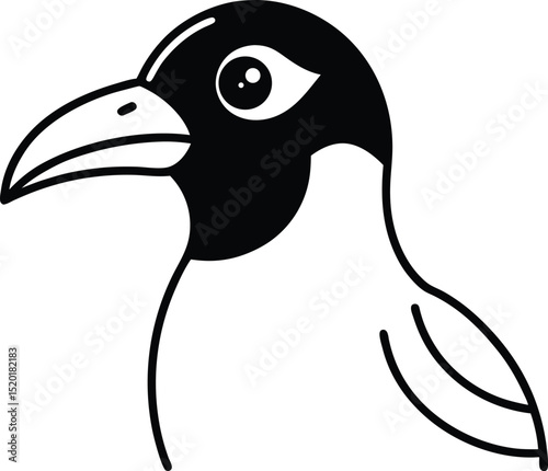 inca tern head icon line art vector illustration on transparent background