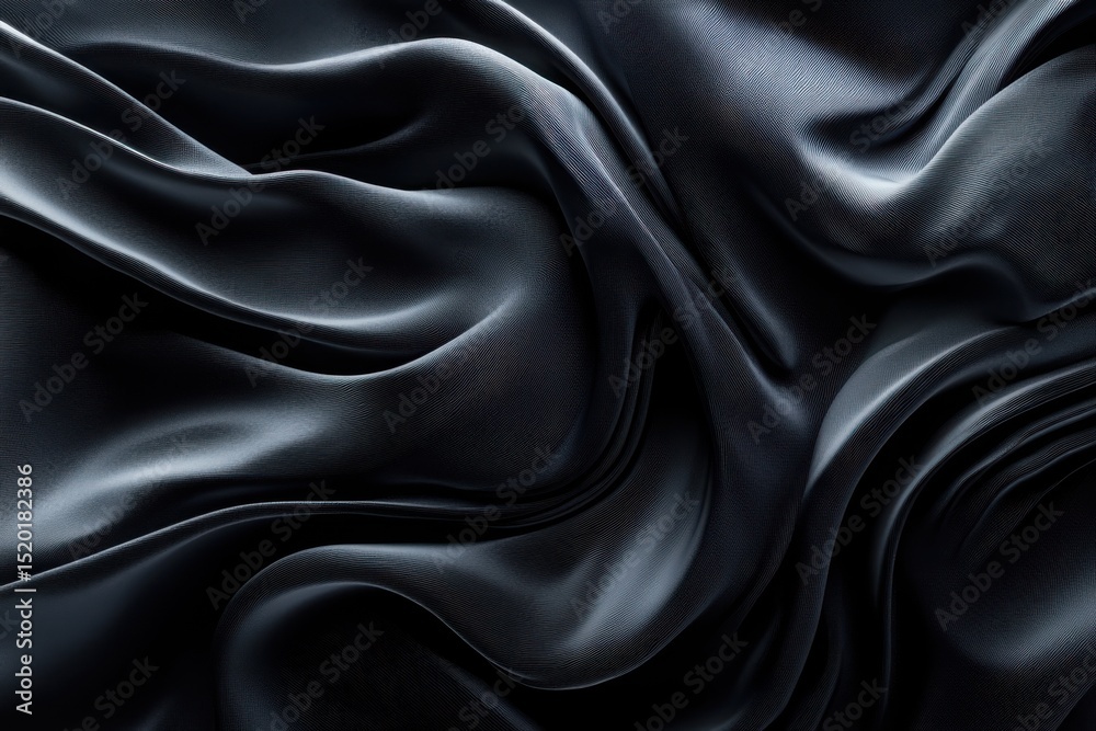 Fototapeta premium Elegant dark fabric with smooth waves and subtle texture