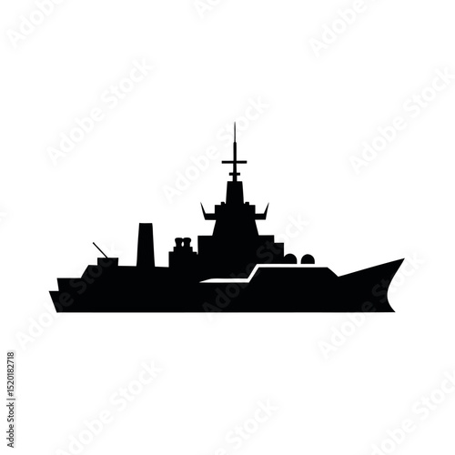 Destroyer Black Vector Silhouette
