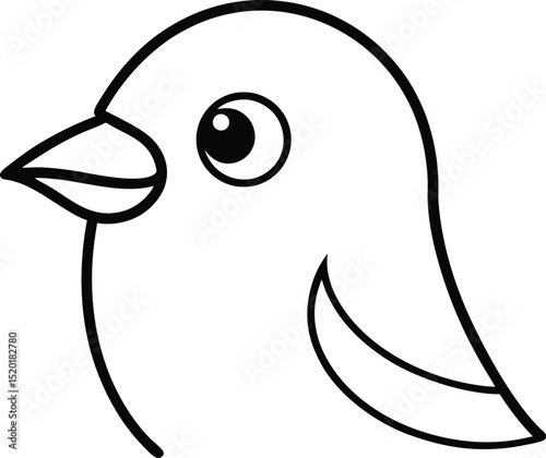 indian white eye head icon line art vector illustration on transparent background