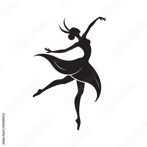 Ballerina Dancing On Tiptoe Gracefully