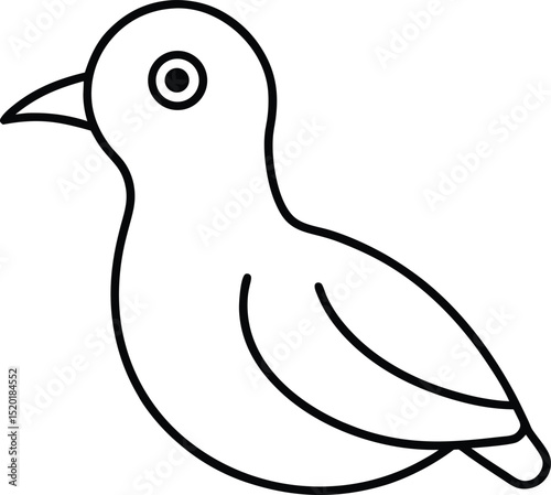 lark  head icon line art vector illustration on transparent background