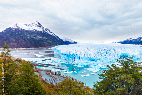 Scenic walkways facing Perito Moreno Glacier in Los Glaciares National Park, Patagonia Argentina