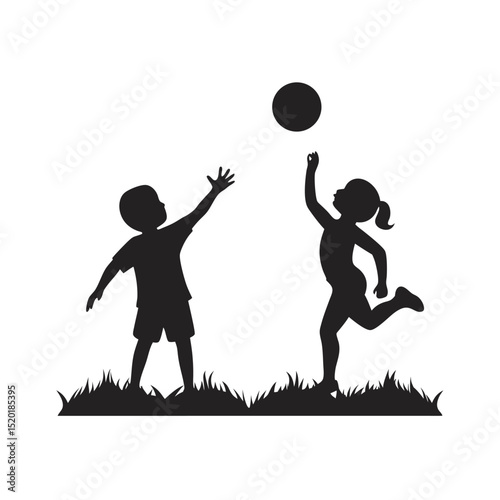 Joyful Children Playing With Ball