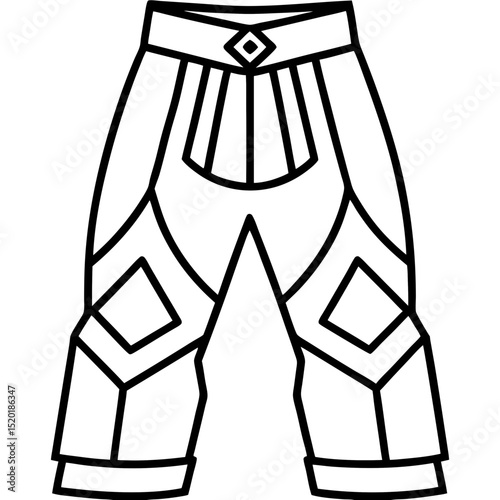 Cyber Samurai Trousers Vector on White