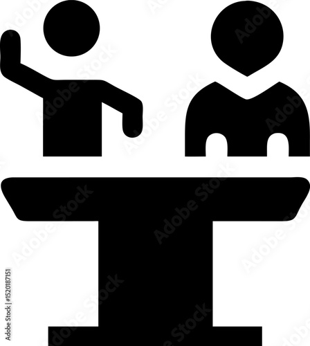 Debate Icon with Man Speaking at Podium Colorful Glyph Style for Presentations and Discussions Vector Illustration