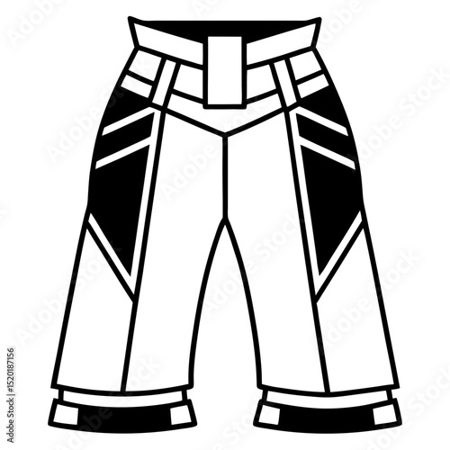 Minimal Cyber Samurai Pants Illustration