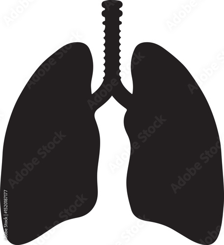 Minimalist Lungs Logo Design – Anatomy-Inspired Vector Graphic for Healthcare