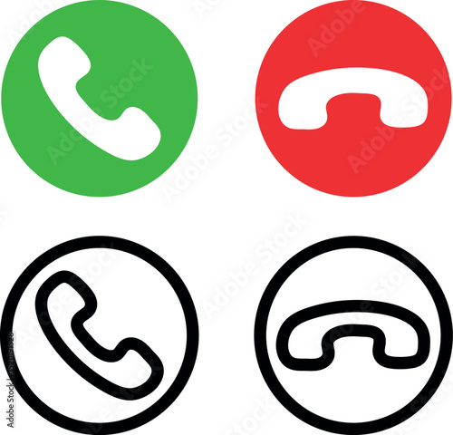 Accept and Reject phone icon set.