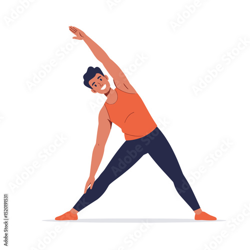 Youth standing in upward salute (Urdhva Hastasana)