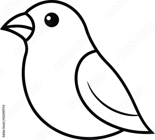 red billed leiothrix head icon line art vector illustration on transparent background

