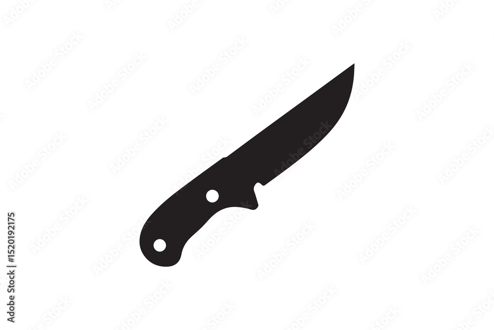 Obraz premium A cutter knife silhouette with a simple, understated design set against a white background. 