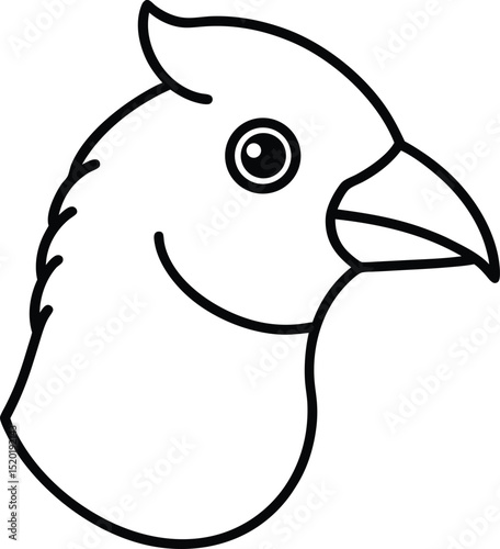 red headed trogon head icon line art vector illustration on transparent background
