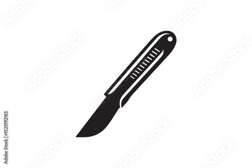 A cutter knife  silhouette with a simple, understated design set against a white background. 