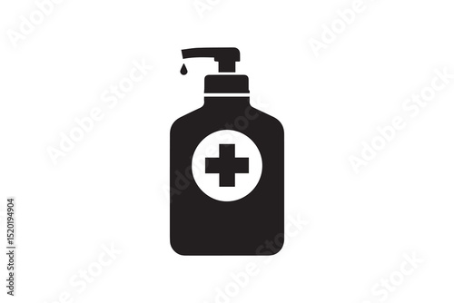 A  mouthwash  silhouette with a simple, understated design set against a white background. 