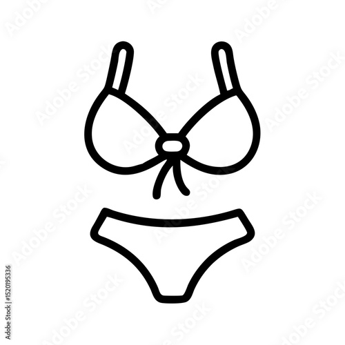 Vector image of swimsuit on transparent background, simple and beautiful summer clothes in flat style