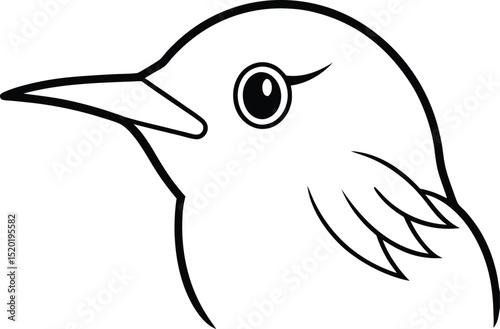 splendid fairywren head icon line art vector illustration on transparent background
