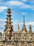 Spires On The Seville Cathedral Roof