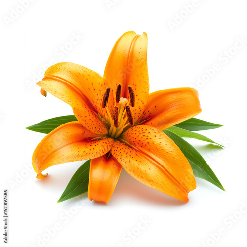 Orange Lily Flower Isolated on a Transparent Background