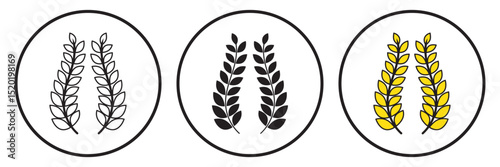 Wheat silhouette collection. Ear of wheat symbols. Wheat icon vector illustration. EPS 10.