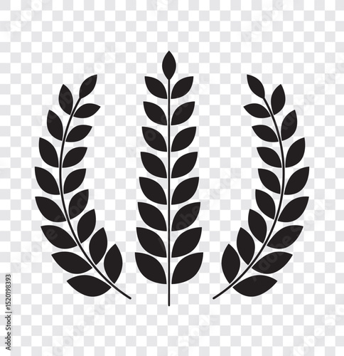 Wheat icon set. Collection of black wheat ear silhouettes, ideal for agriculture logos, organic product labels, and rural themed designs. Vector illustration. EPS 10.