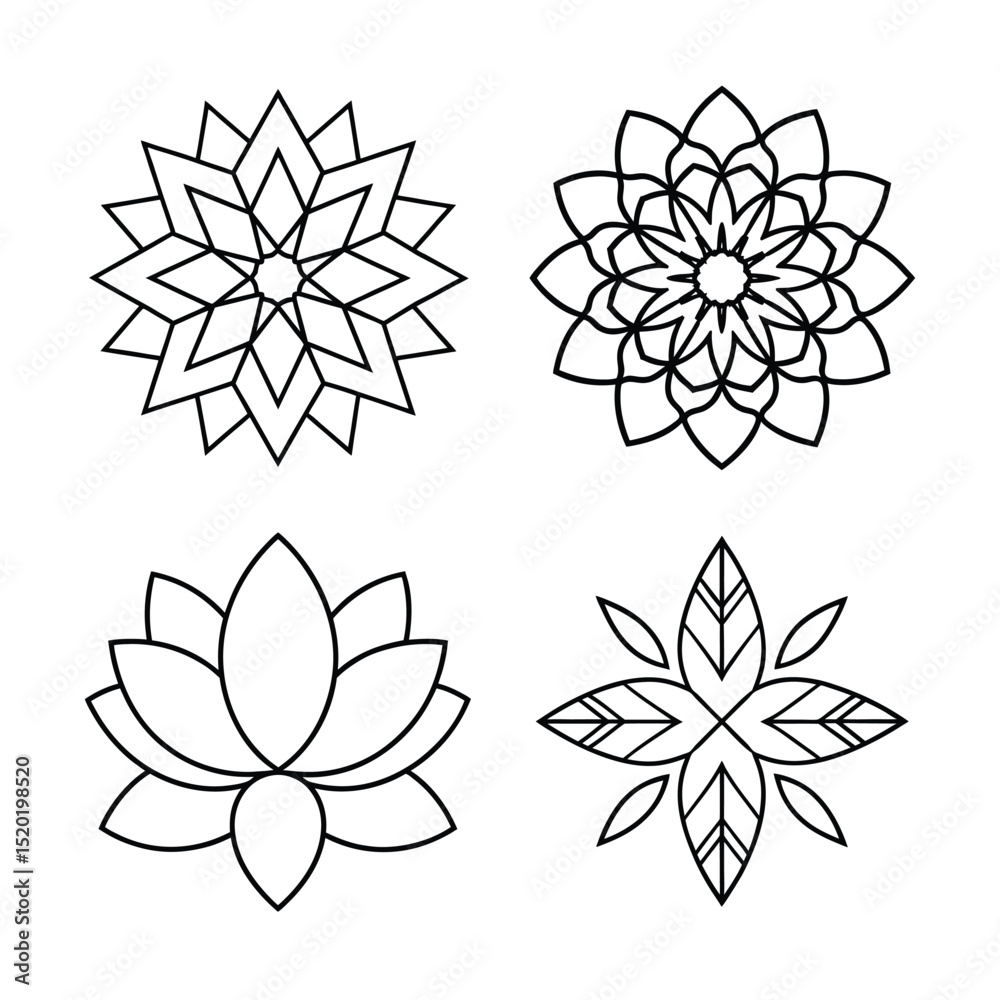 Fototapeta premium line art mandala bundle