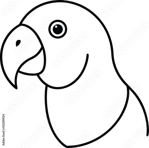 yellow naped amazon head icon line art vector illustration on transparent background
