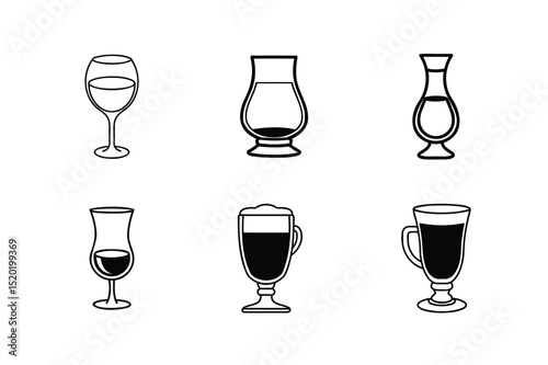 set of glasses