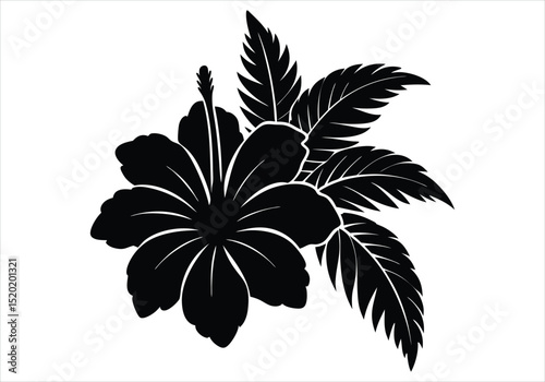 Hibiscus Flower Silhouette Tropical Vibes  silhouette