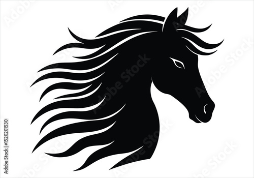 horse mane silhouette   windswept prairie style.