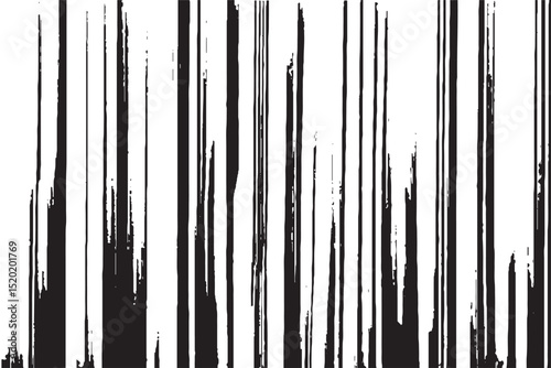 Vertical Grunge Ink Lines on White Background

