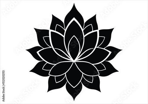 Lotus Mandala Silhouette Spiritual Symbol  silhouette