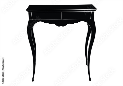 Marble Top Console Table Silhouette Modern Glam  silhouette
