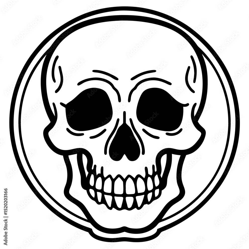 Obraz premium Grunge Skull Sticker Set – Vector Illustration