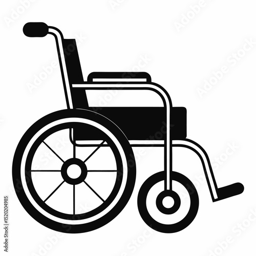Cartoon wheelchair icon illustration depicting accessibility and disability designed with vibrant colors and a simple friendly aesthetic for various applications