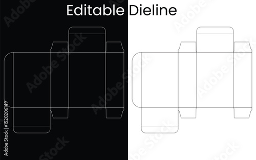 dieline template, box dieline, dieline box template, box dieline design template, packaging dieline template,  die cut box template