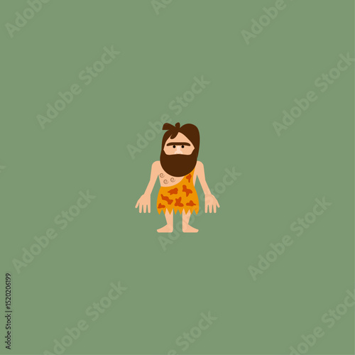  Caveman leader icon logo flat vector design