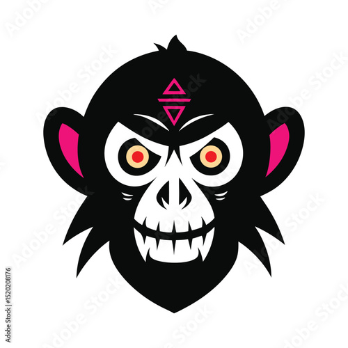 Voodoo Monkey Head Mascot vector art